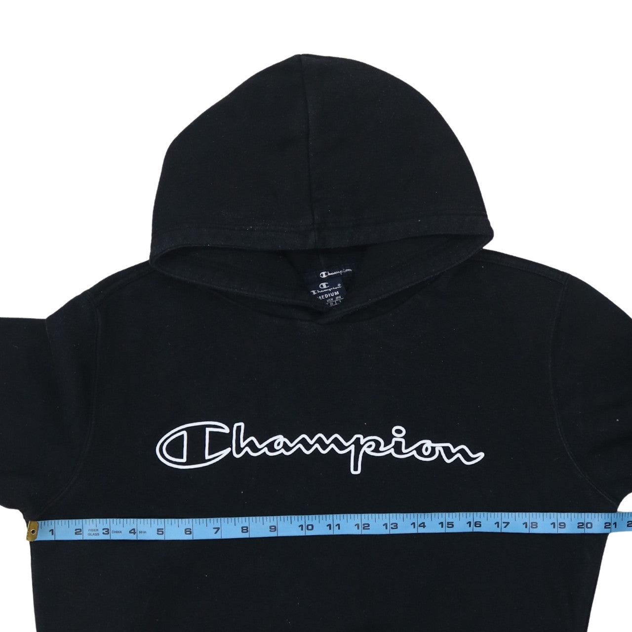Champion Men's Black Medium Pullover Hoodie with Logo