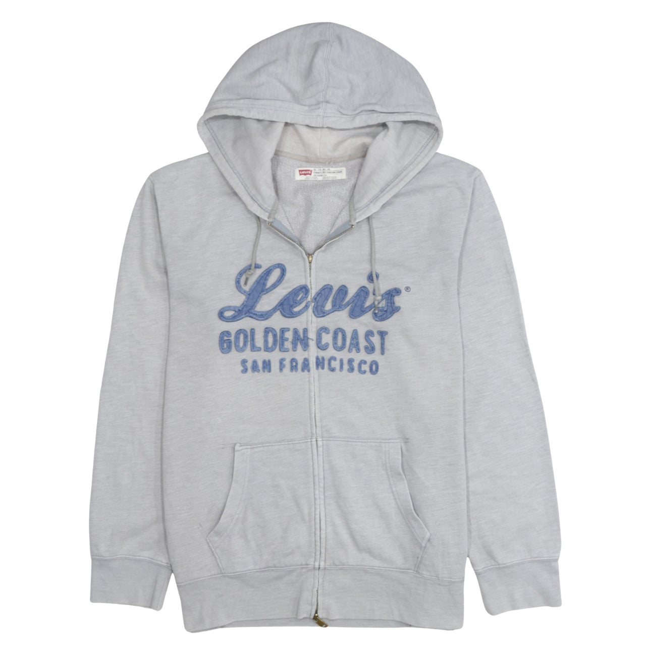 Levi's Men's Grey Full Zip Hoodie 2XL Embroidered Classic Fleece