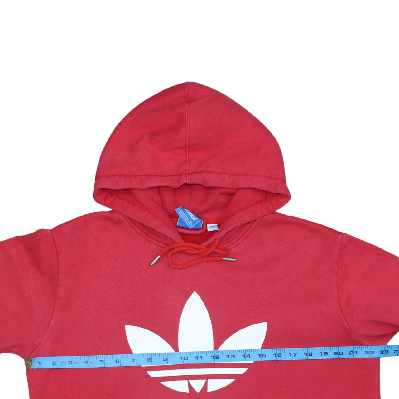 Adidas Men's Red Pullover Hoodie L Regular Fit Graphic Logo