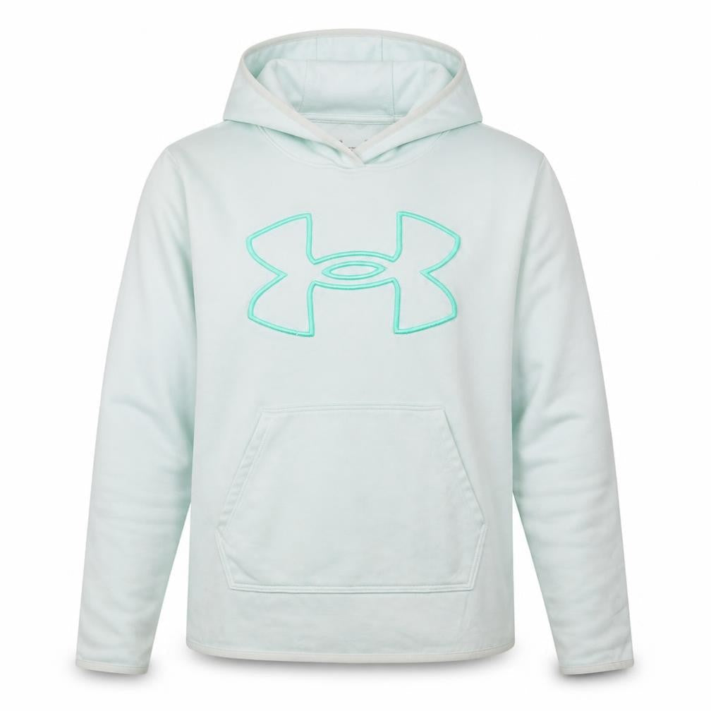 Under Armour Men's White Pullover Hoodie L Logo Fleece Sportswear