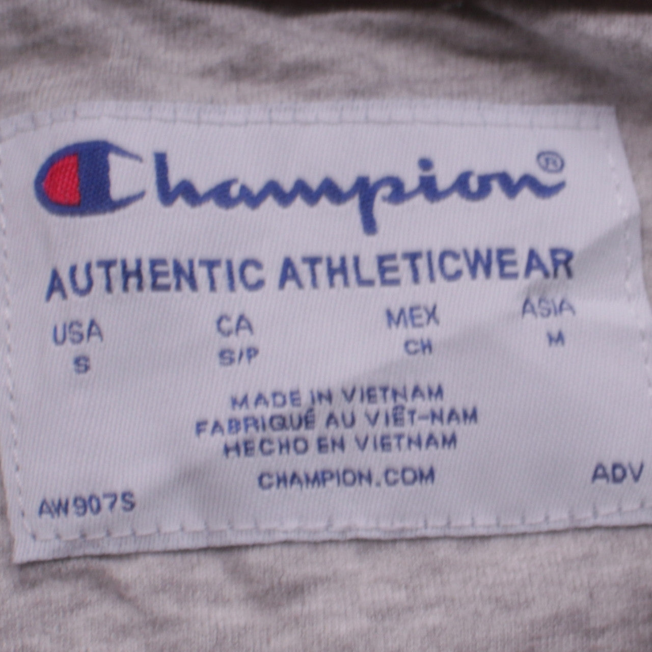 Champion Men's Grey Pullover Hoodie Size S Quilted Sleeve Athletic Style