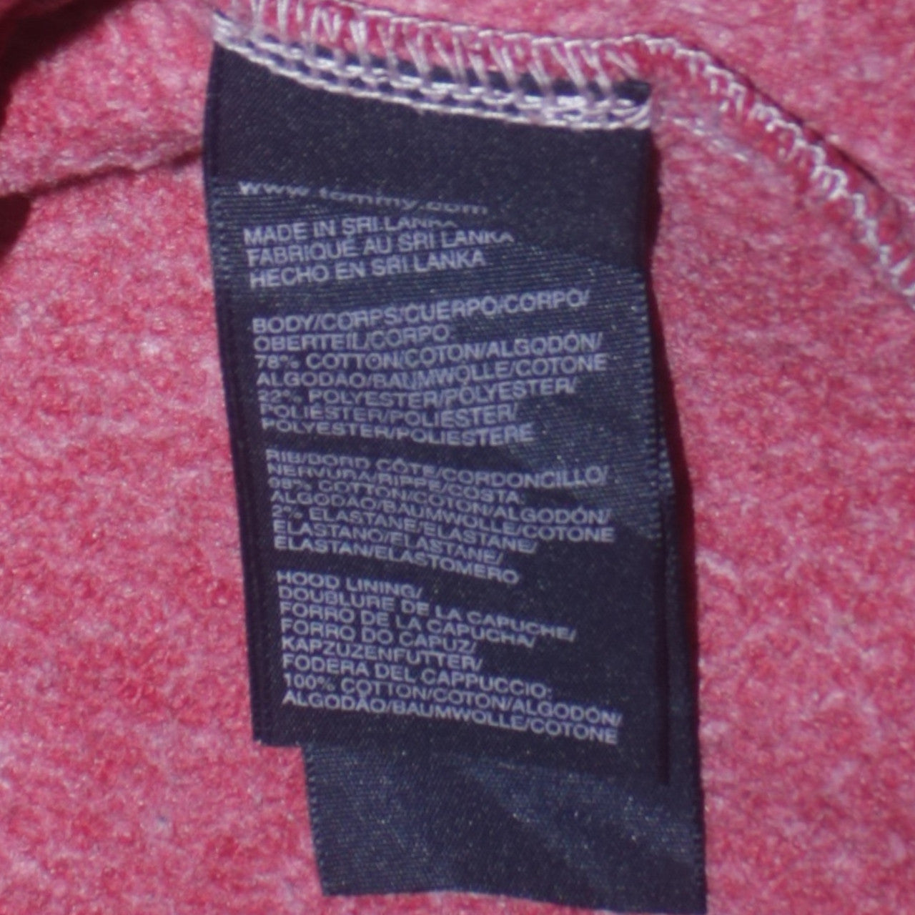 Tommy Hilfiger Men's Red Full Zip Hoodie Size L