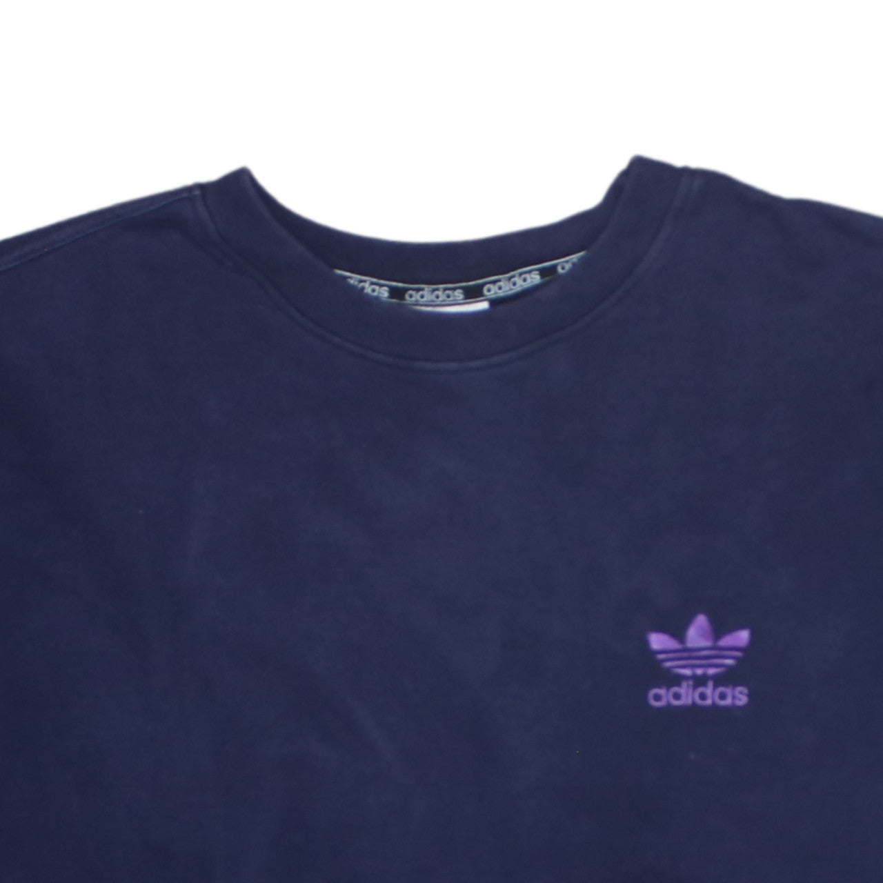 Adidas Men's Blue Crew Neck Embroidered Logo Sweatshirt L