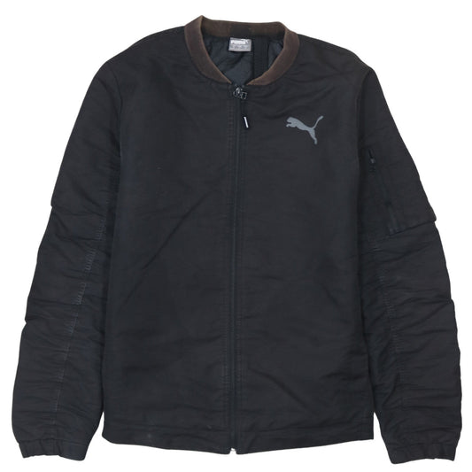 Puma Men's Black Small Bomber Jacket Full Zip Casual