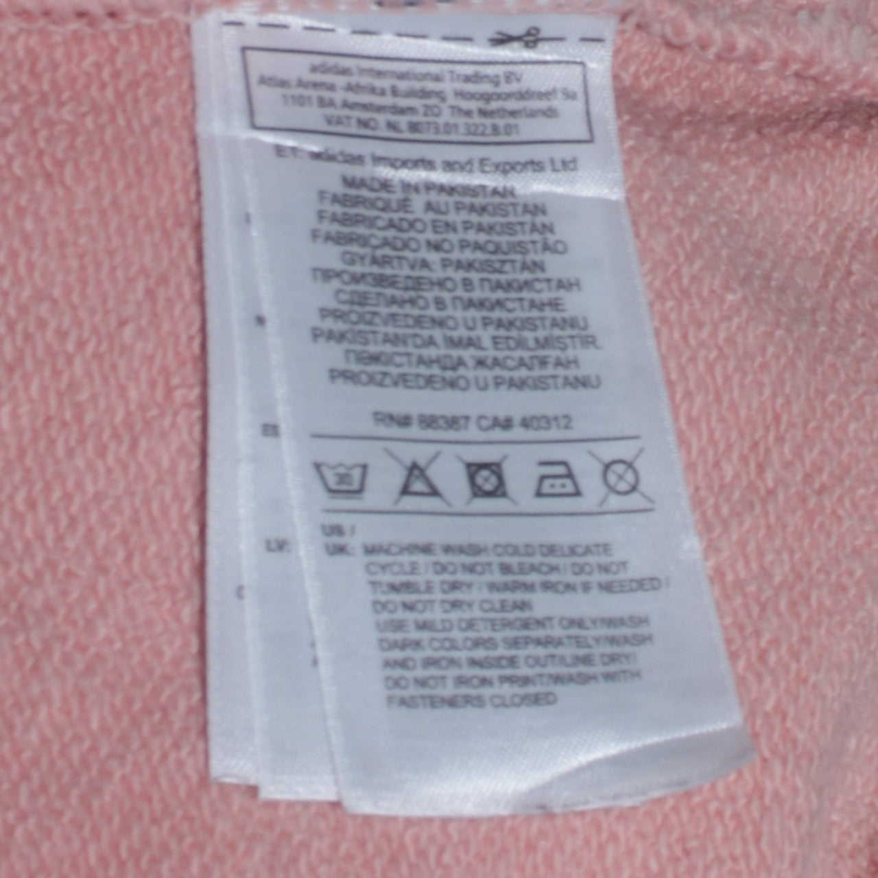 Adidas Womens Pink Hooded Pullover Sweatshirt XS Logo Print