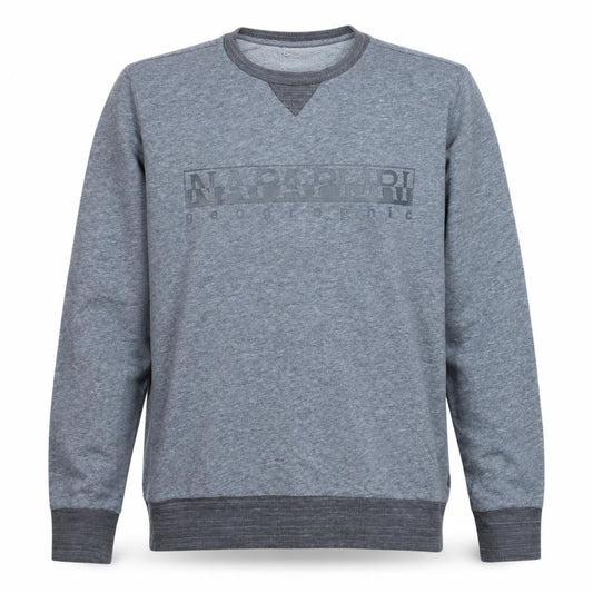 Napapijri Men's Grey Crew Neck Pullover Sweatshirt Size M