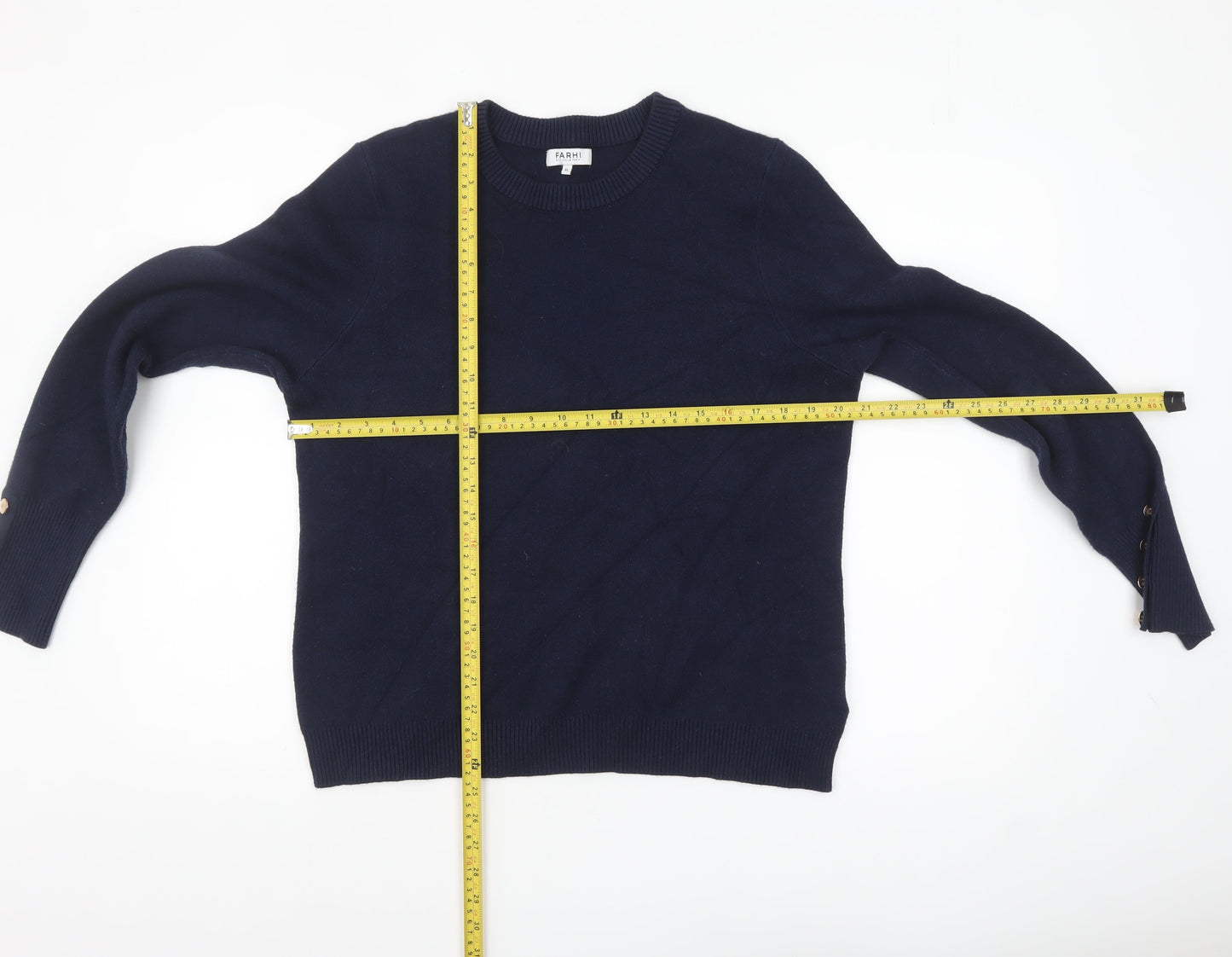 Farhi by Nicole Farhi Women's Navy Blue XL Crew Neck Jumper