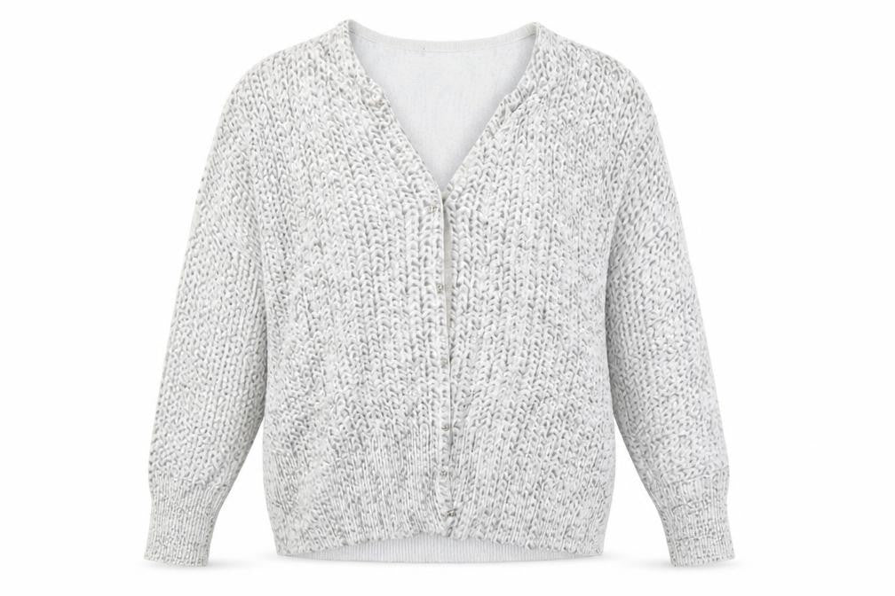 LEO & UGO Womens Grey Knit Cardigan Size 12 Long Sleeve