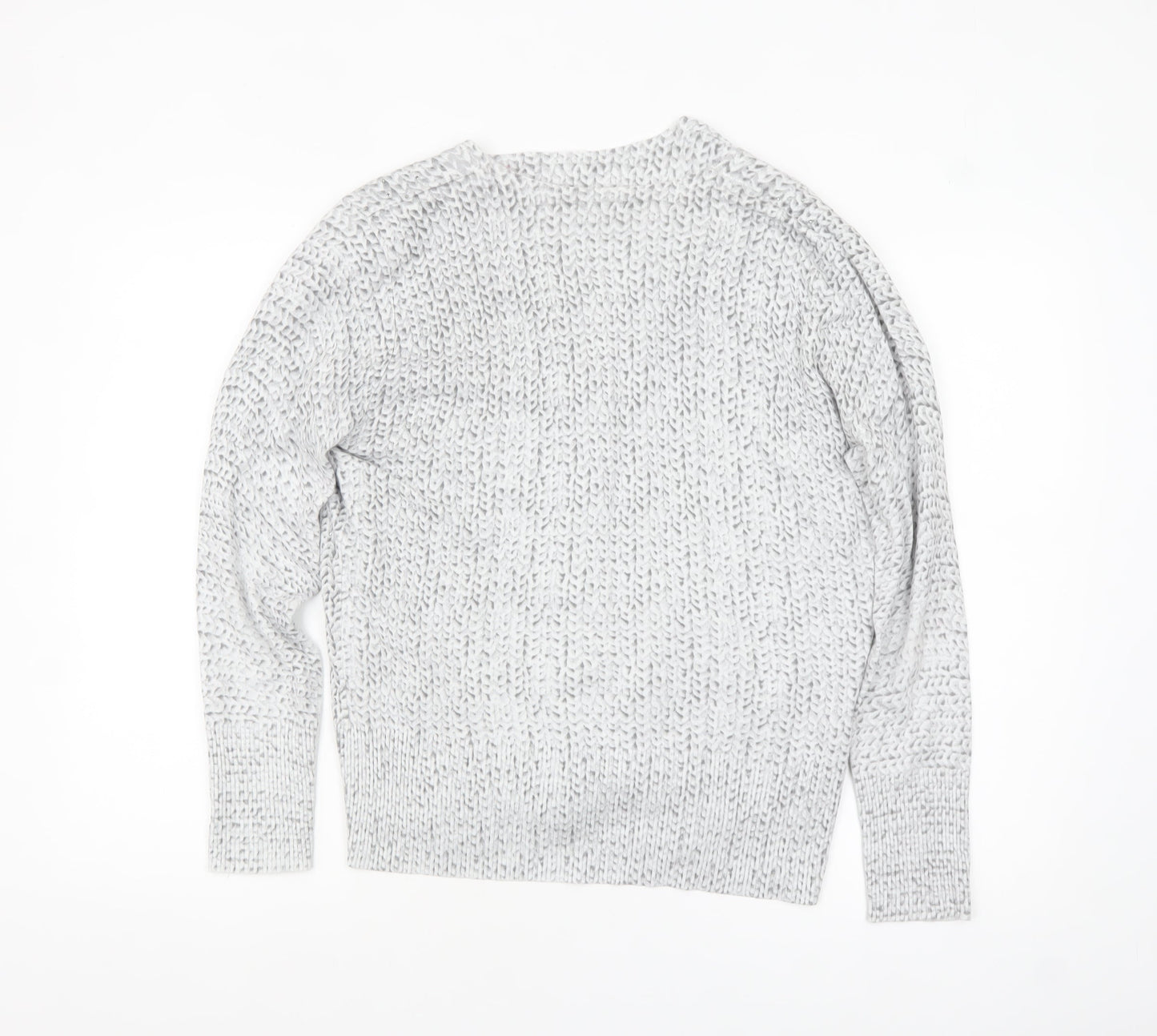 LEO & UGO Womens Grey Knit Cardigan Size 12 Long Sleeve