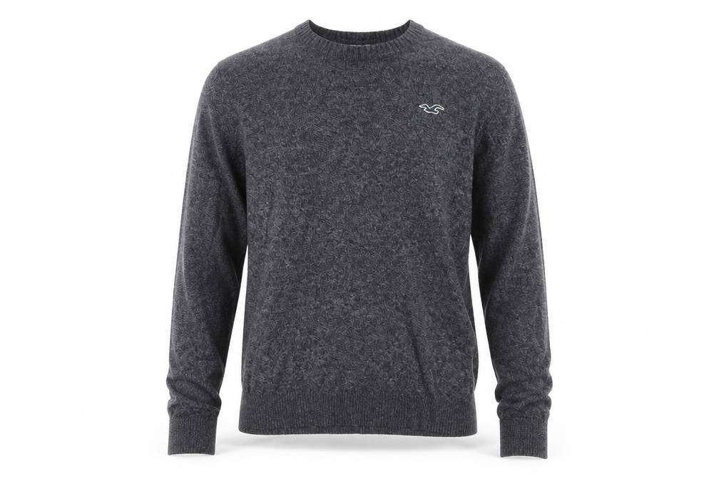 Hollister Men Grey Small Crew Neck Pullover Cotton Knit Jumper