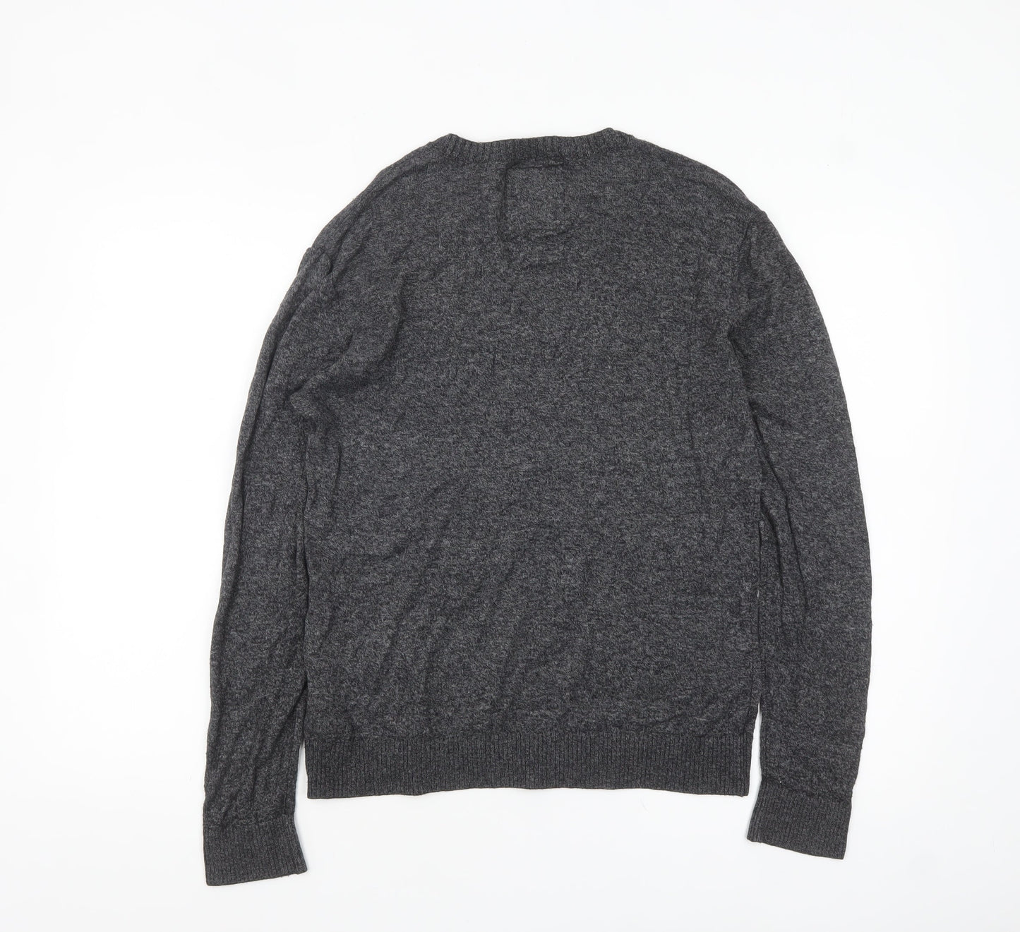 Hollister Men Grey Small Crew Neck Pullover Cotton Knit Jumper