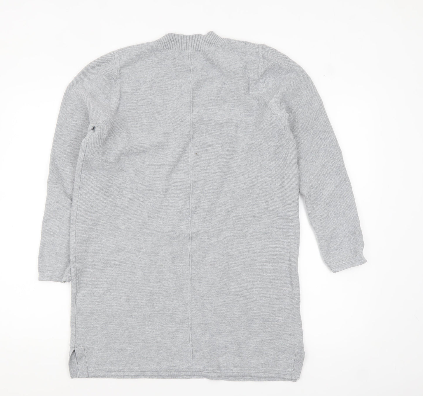 White Stuff Women's Grey V-Neck Tunic Jumper UK 12 Cotton Wool Blend