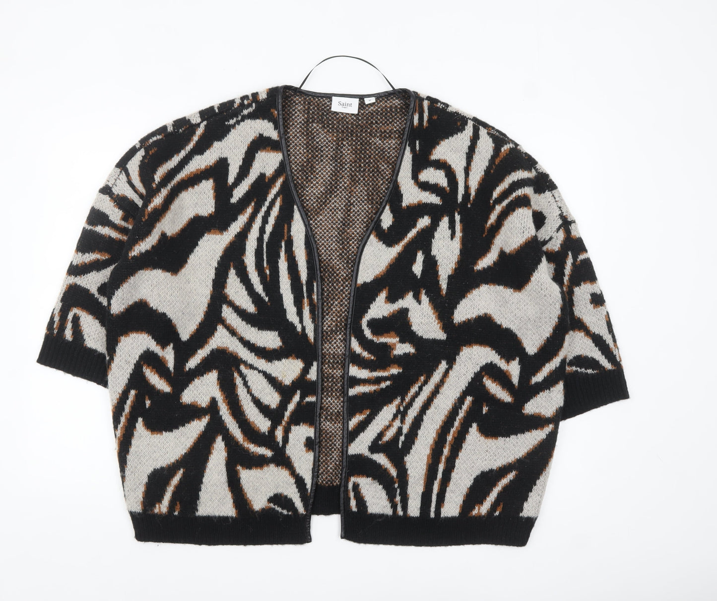 Saint Tropez Women’s Multicoloured Animal Print Knit Cardigan M