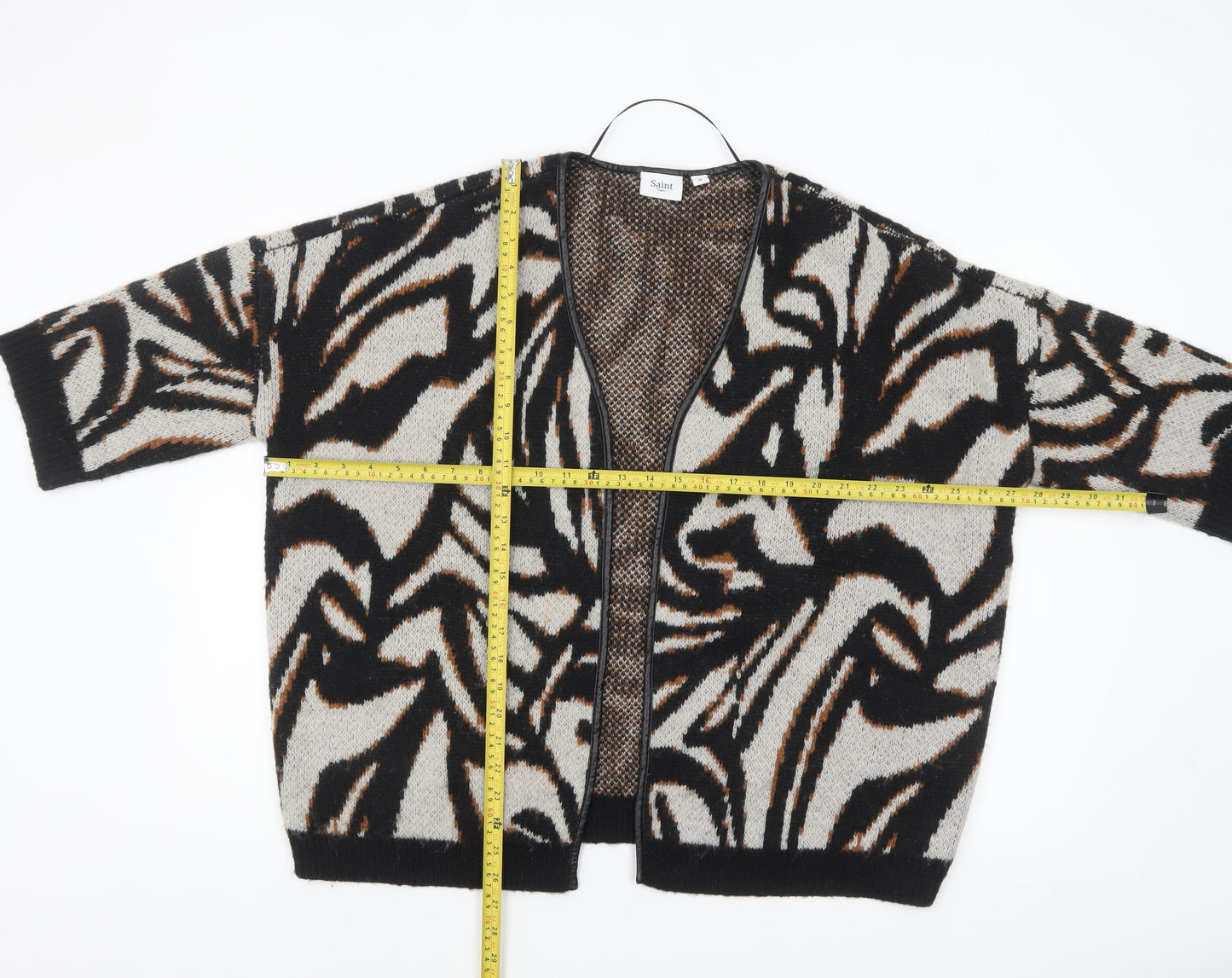 Saint Tropez Women’s Multicoloured Animal Print Knit Cardigan M