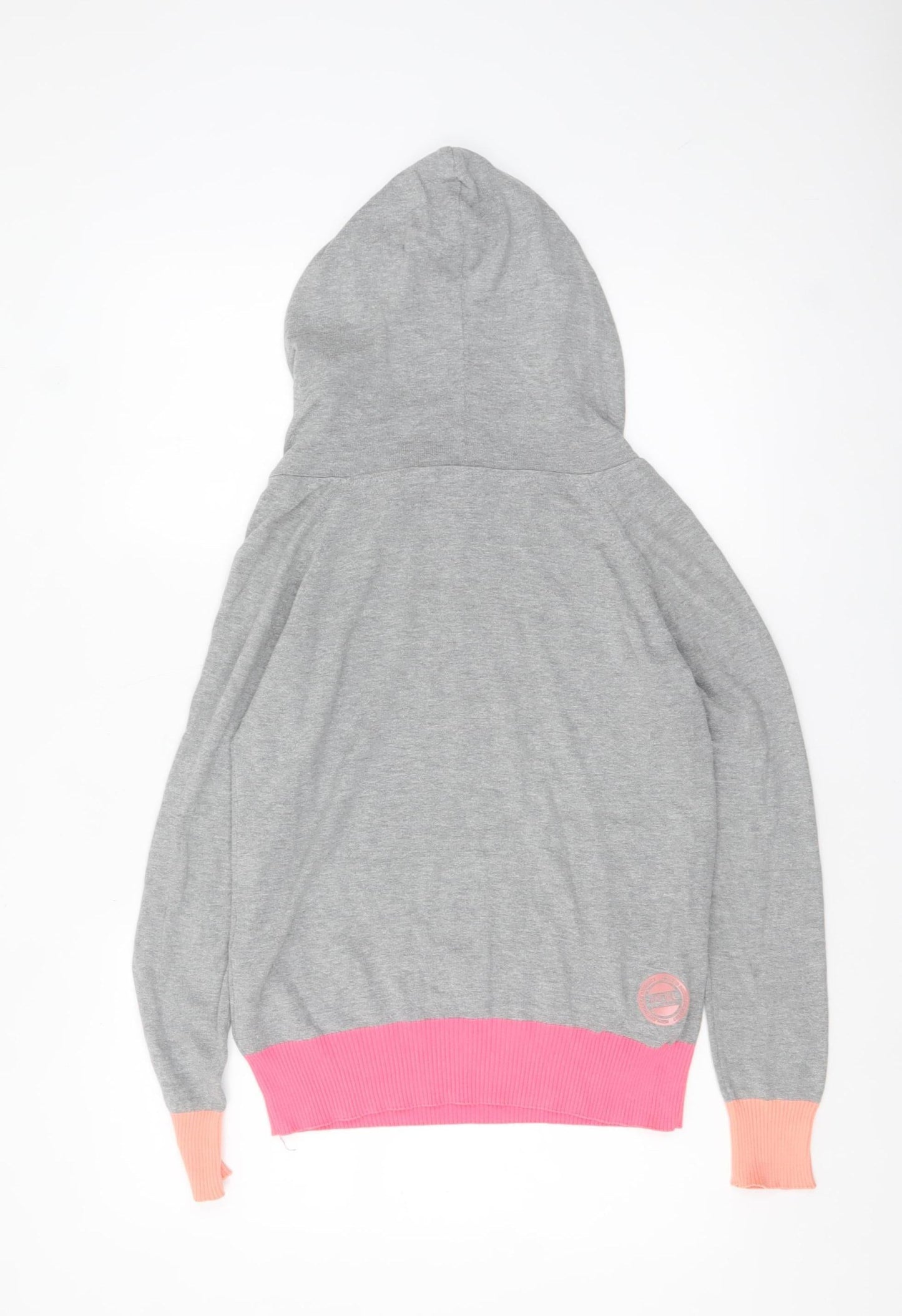 Henleys Womens Grey High Neck Hooded Pullover Jumper Size S