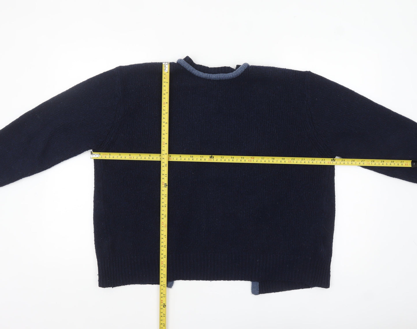 Zara Women Blue Knit Cardigan Small Lightweight Regular Fit