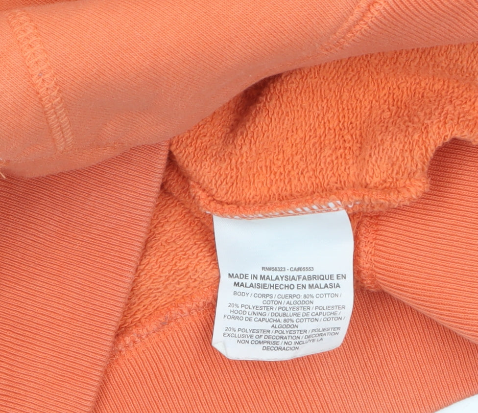 Nike Womens Orange Full Zip Hoodie Small Cotton Blend