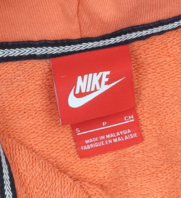 Nike Womens Orange Full Zip Hoodie Small Cotton Blend