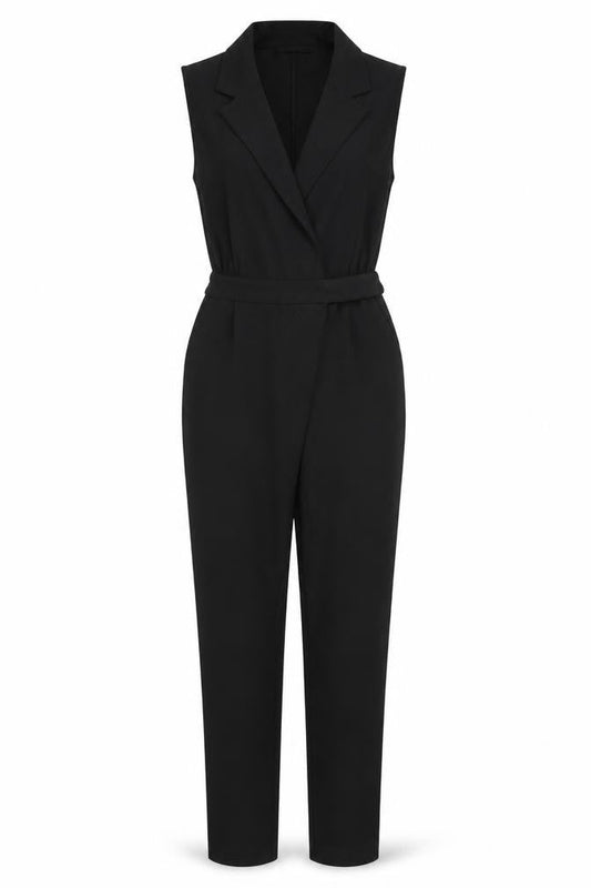 Vero Moda Women's Black Sleeveless Belted Jumpsuit Size 10