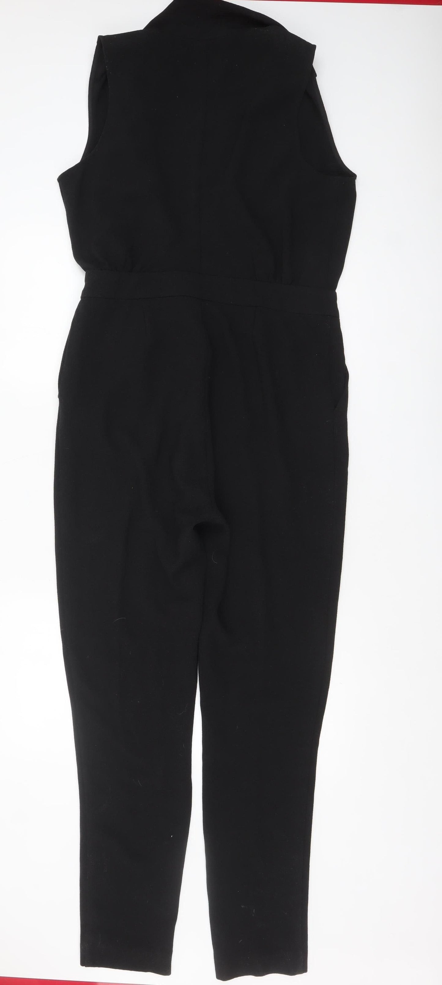Vero Moda Women's Black Sleeveless Belted Jumpsuit Size 10