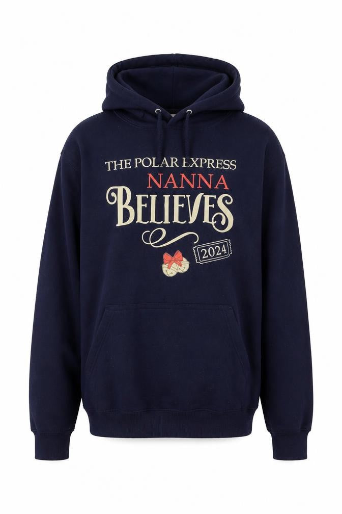 Just Hoods Unisex Blue Christmas Pullover Hoodie Size S