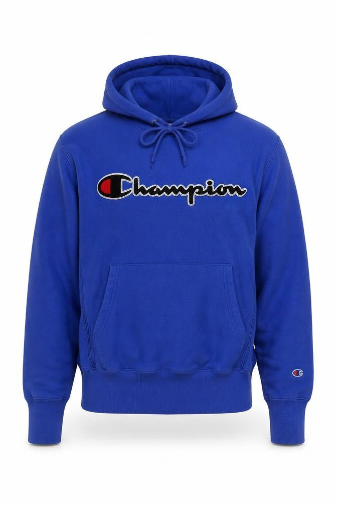 Champion Men's Blue Small Pullover Hoodie Reverse Weave Sports