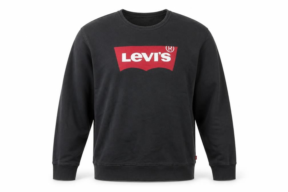 Levi's Men's Black Logo Crew Neck Pullover Sweatshirt L