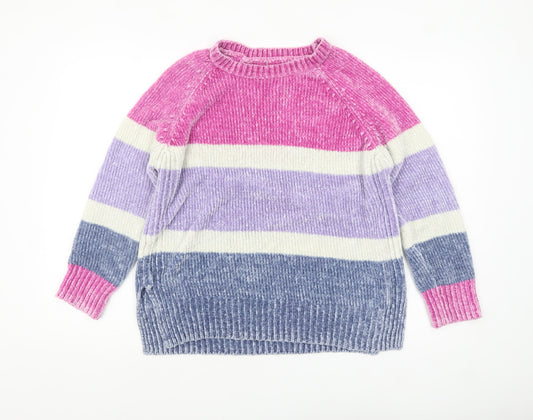 George Women's Multicoloured Striped Chunky Knit Jumper Size M 12-14