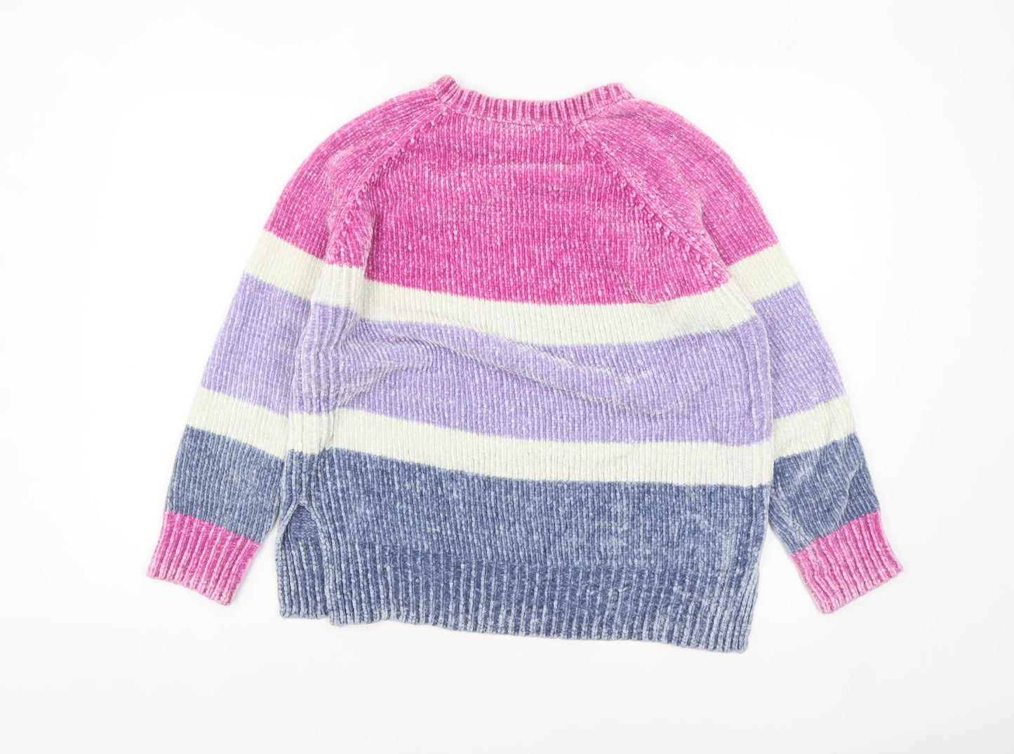 George Women's Multicoloured Striped Chunky Knit Jumper Size M 12-14