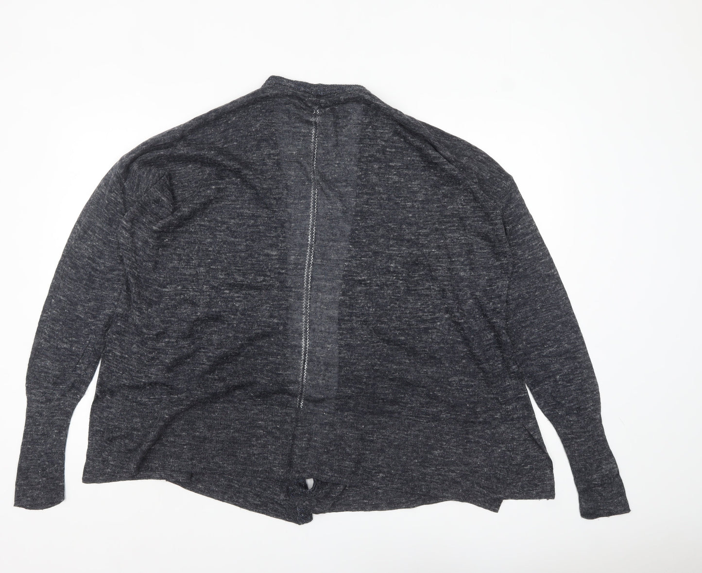 Next Women Grey Knit Open Cardigan Size 14 Relaxed Fit