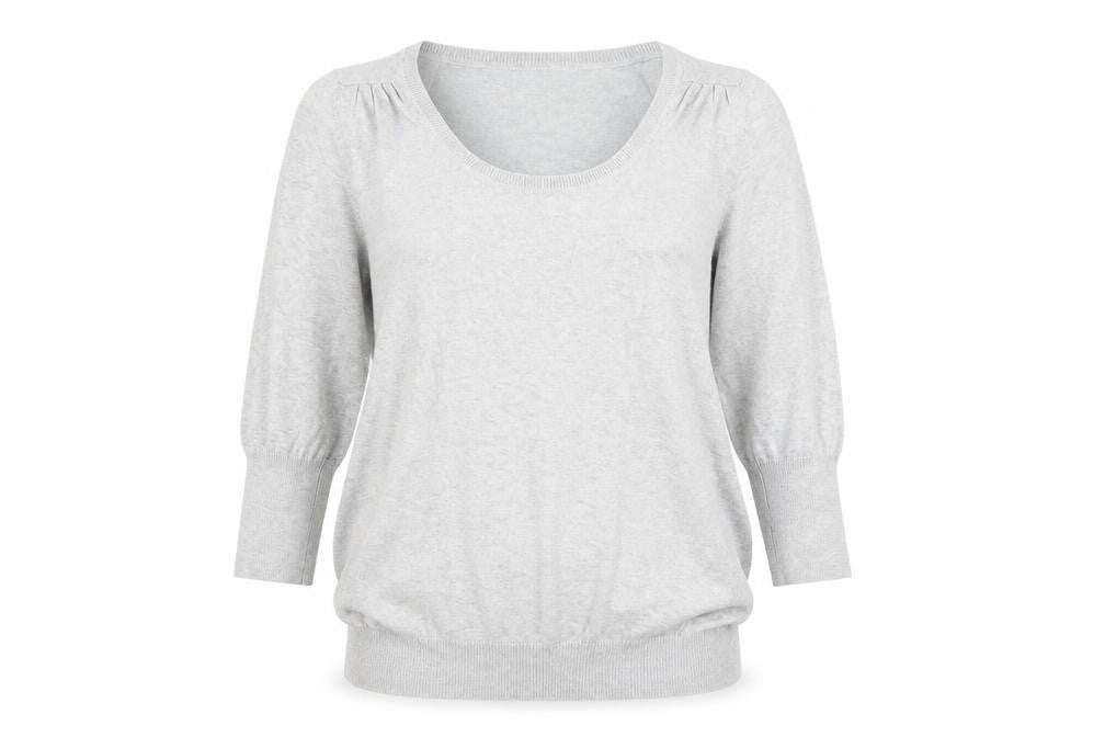 Red Herring Maternity Grey Scoop Neck Cotton Jumper Size 10