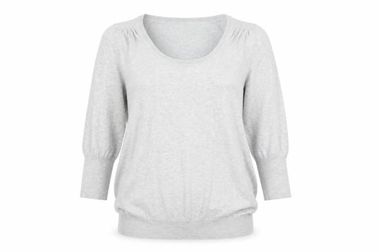 Front view of Red Herring Maternity Grey Scoop Neck Cotton Jumper, size 10
