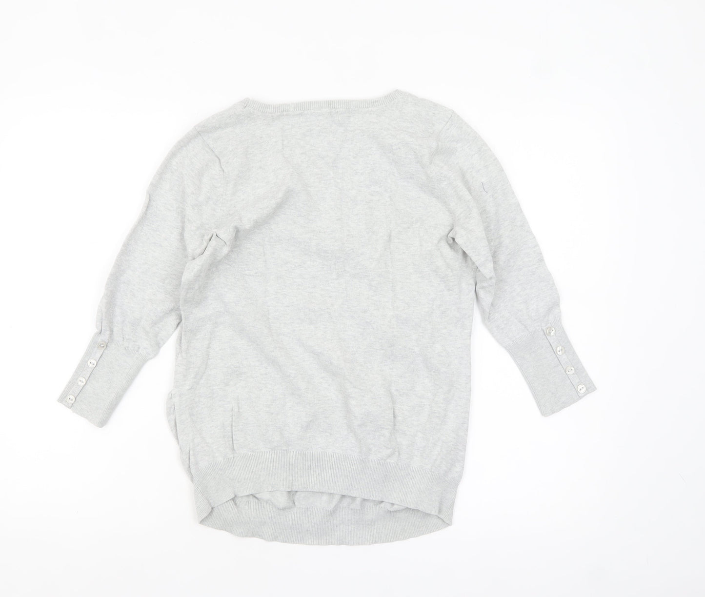 Red Herring Maternity Grey Scoop Neck Cotton Jumper Size 10