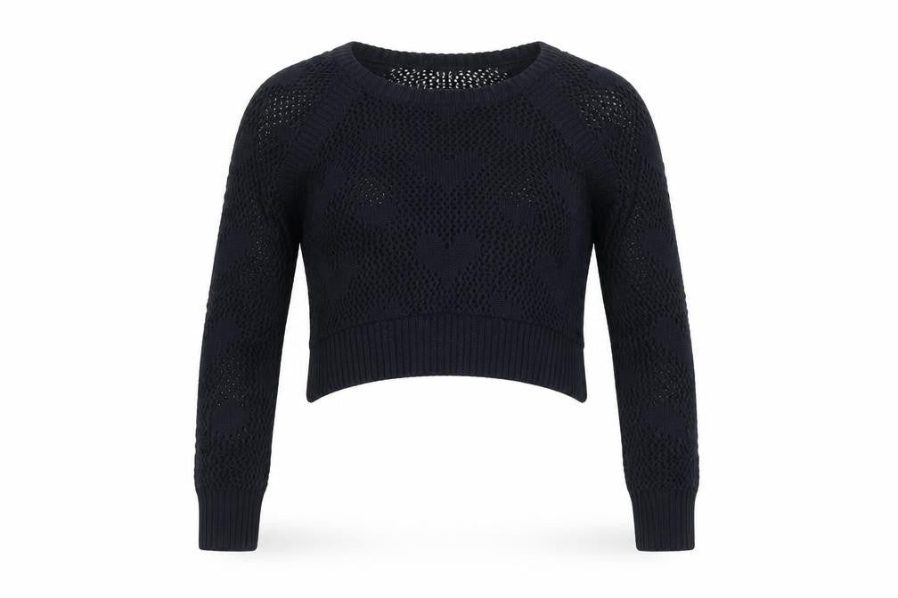 River Island Women's Black Open-Knit Pullover Jumper Size 6