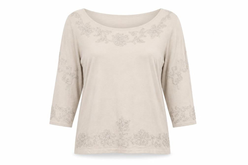 Phase Eight Women Beige Floral Embroidered Jumper Size 16
