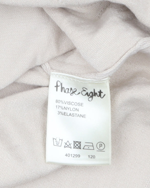 Phase Eight Women Beige Floral Embroidered Jumper Size 16