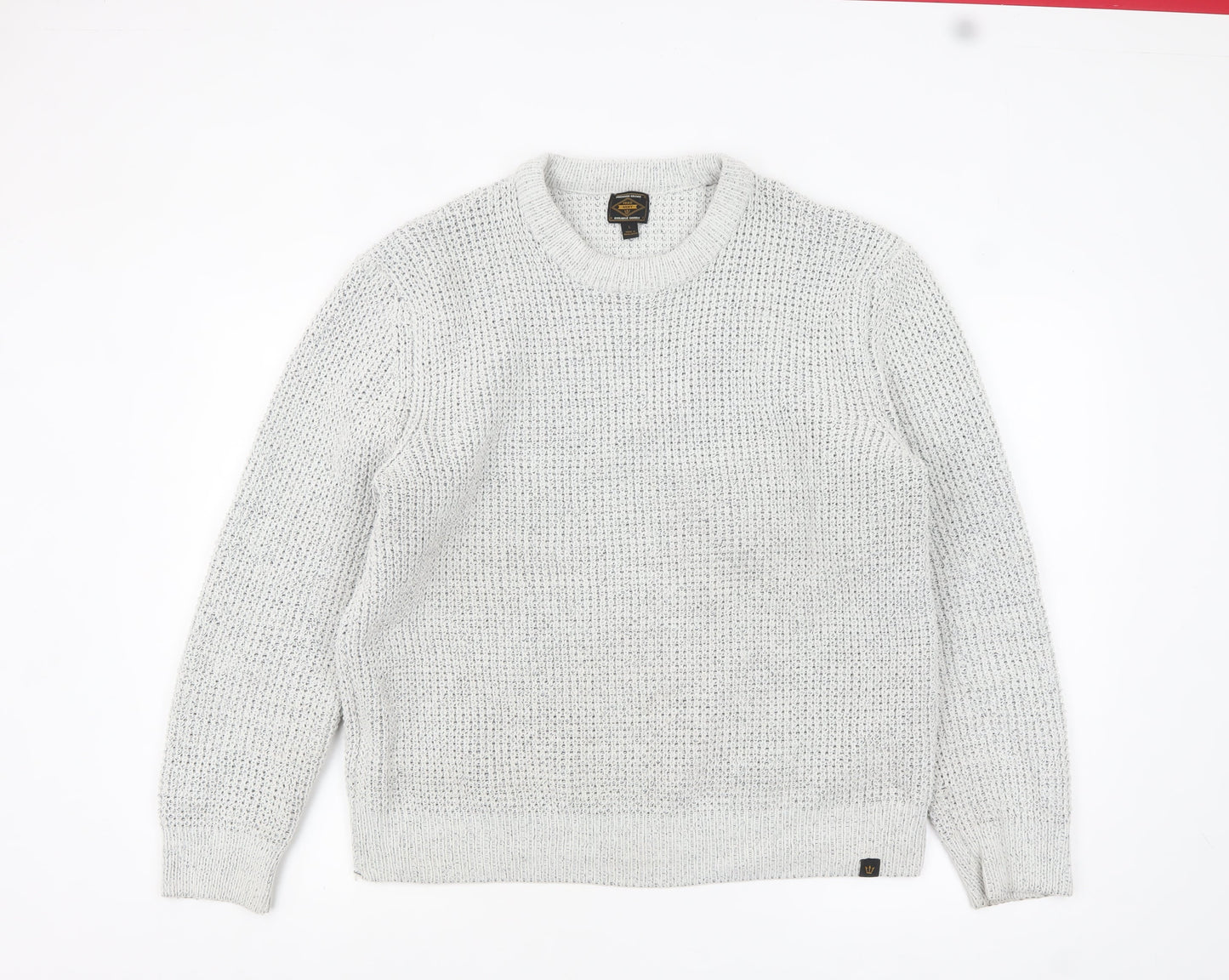 Next Men's Grey Chunky Knit Crew Neck Jumper Size L