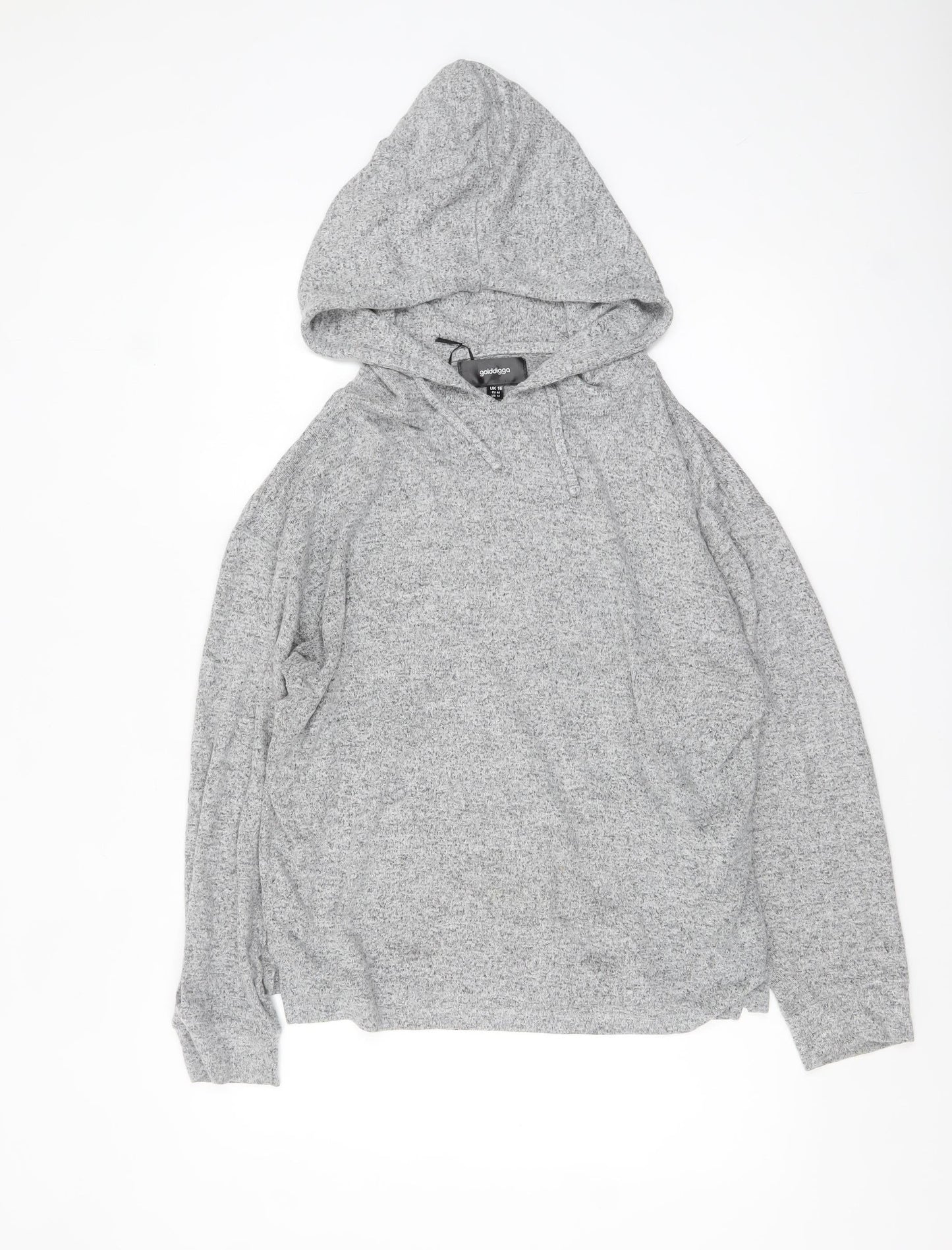 Golddigga Women's Grey Size 16 Pullover Hoodie Sweatshirt
