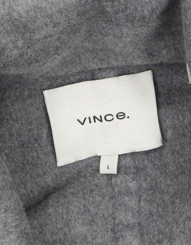 Vince Women's Grey Wool Blend Long Overcoat Size L