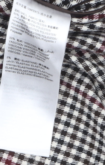 Bossini Women's Brown Check Blazer XL UK 16 Single-Breasted Jacket