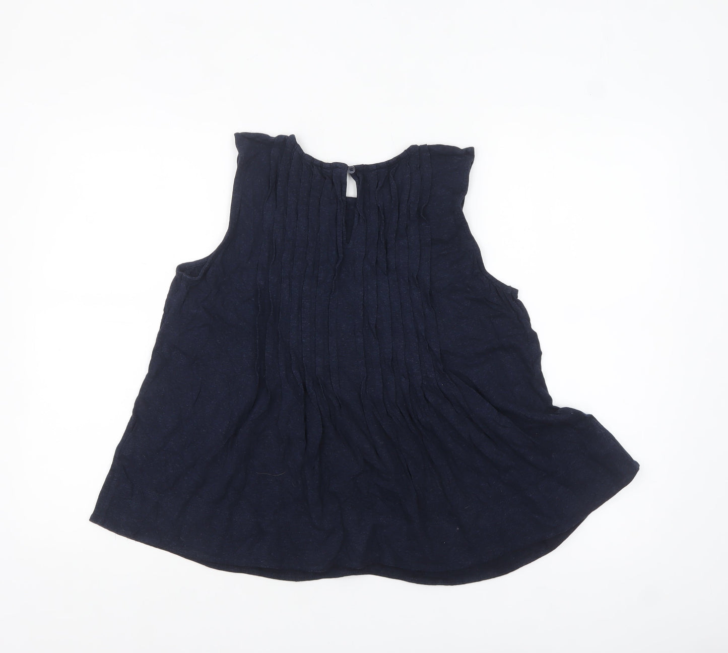 Marks and Spencer Per Una Women's Blue Linen Blend Sleeveless Tunic Blouse Size 14
