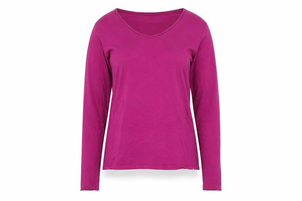 Lazy Jacks Women's Purple Long Sleeve Cotton Scoop Neck Top Size 12