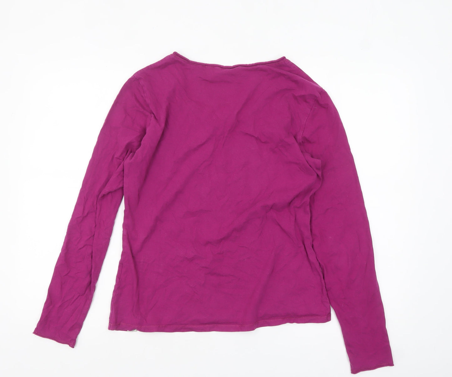 Lazy Jacks Women's Purple Long Sleeve Cotton Scoop Neck Top Size 12
