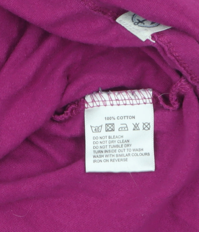 Lazy Jacks Women's Purple Long Sleeve Cotton Scoop Neck Top Size 12