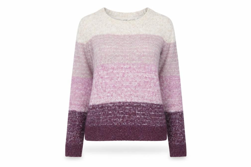 FatFace Women's Beige Purple Ombre Knit Jumper Size 10 Regular