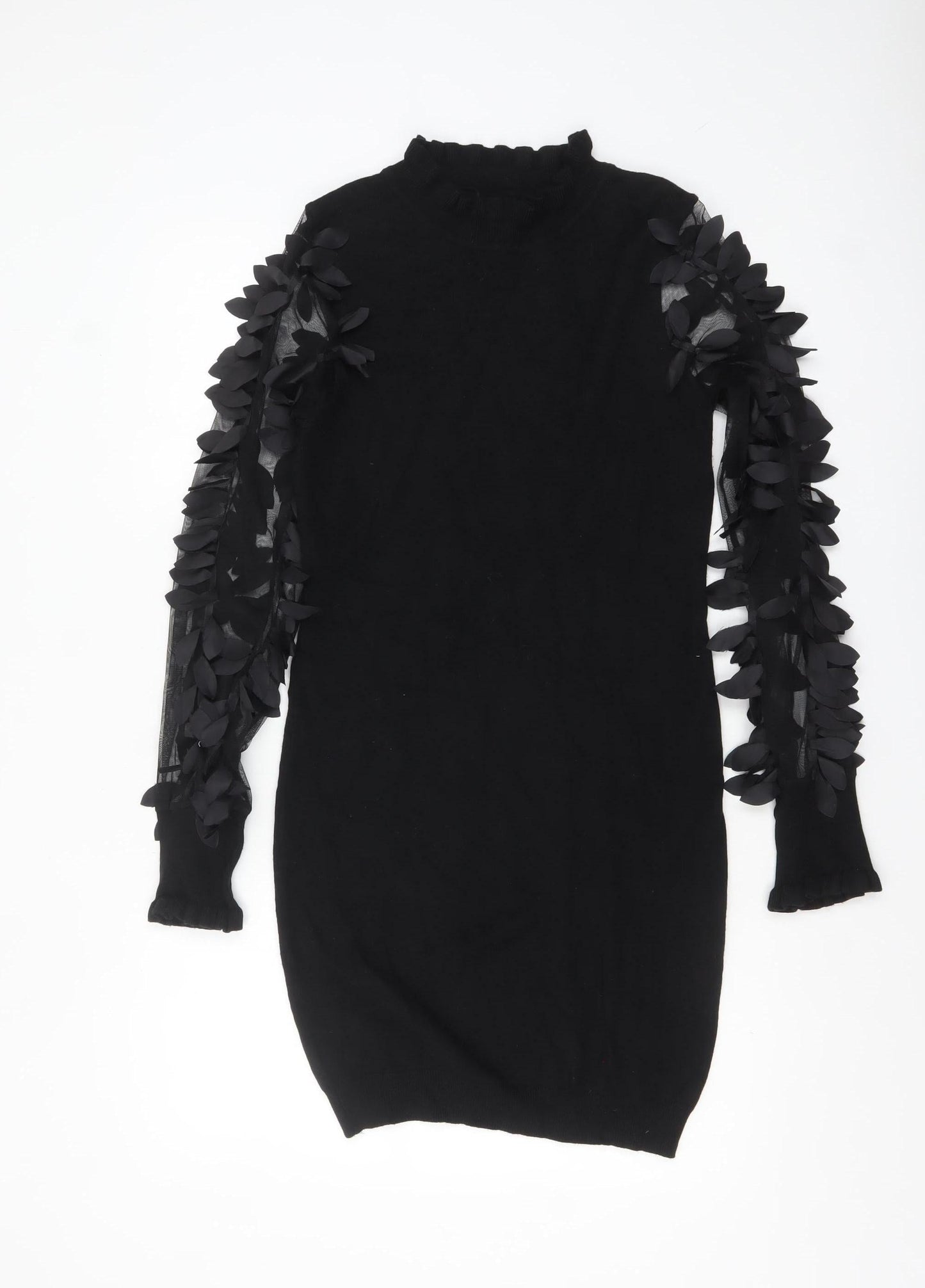 Wild Flower Women's Black Bodycon Knit Long Sleeve Dress M