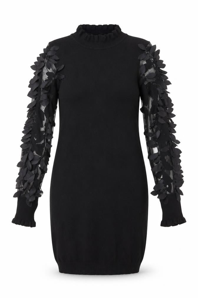 Wild Flower Women's Black Bodycon Knit Long Sleeve Dress M
