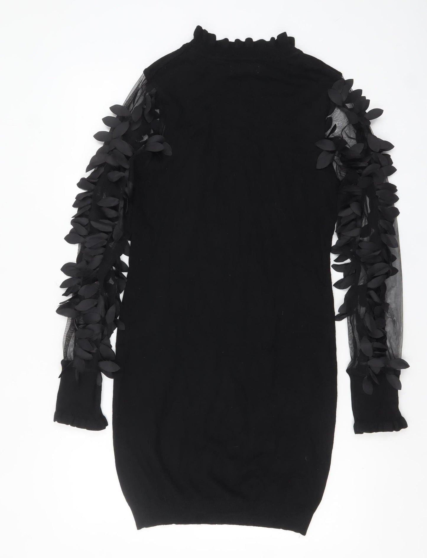 Wild Flower Women's Black Bodycon Knit Long Sleeve Dress M