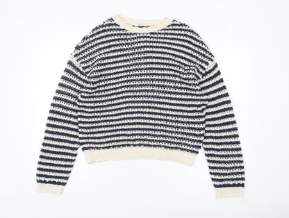 Tu Women’s Multicoloured Striped Knit Pullover Jumper Size 14