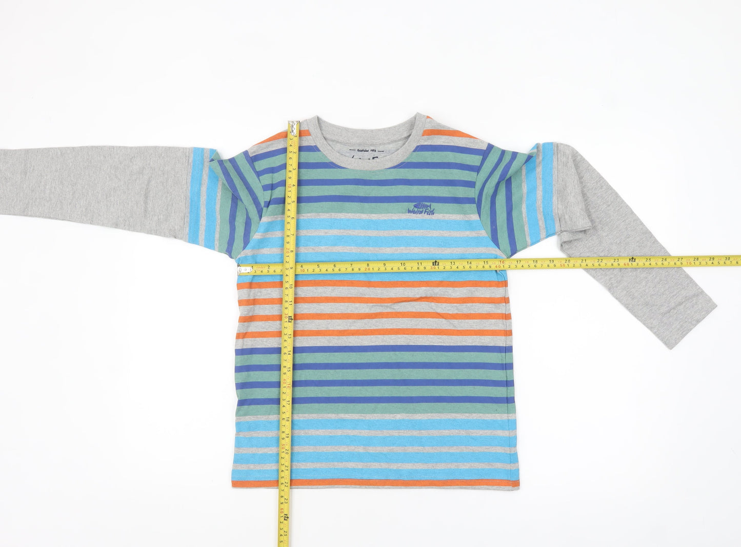 Weird Fish Boys Multicoloured Striped Long Sleeve Cotton T-Shirt 11-12 Years
